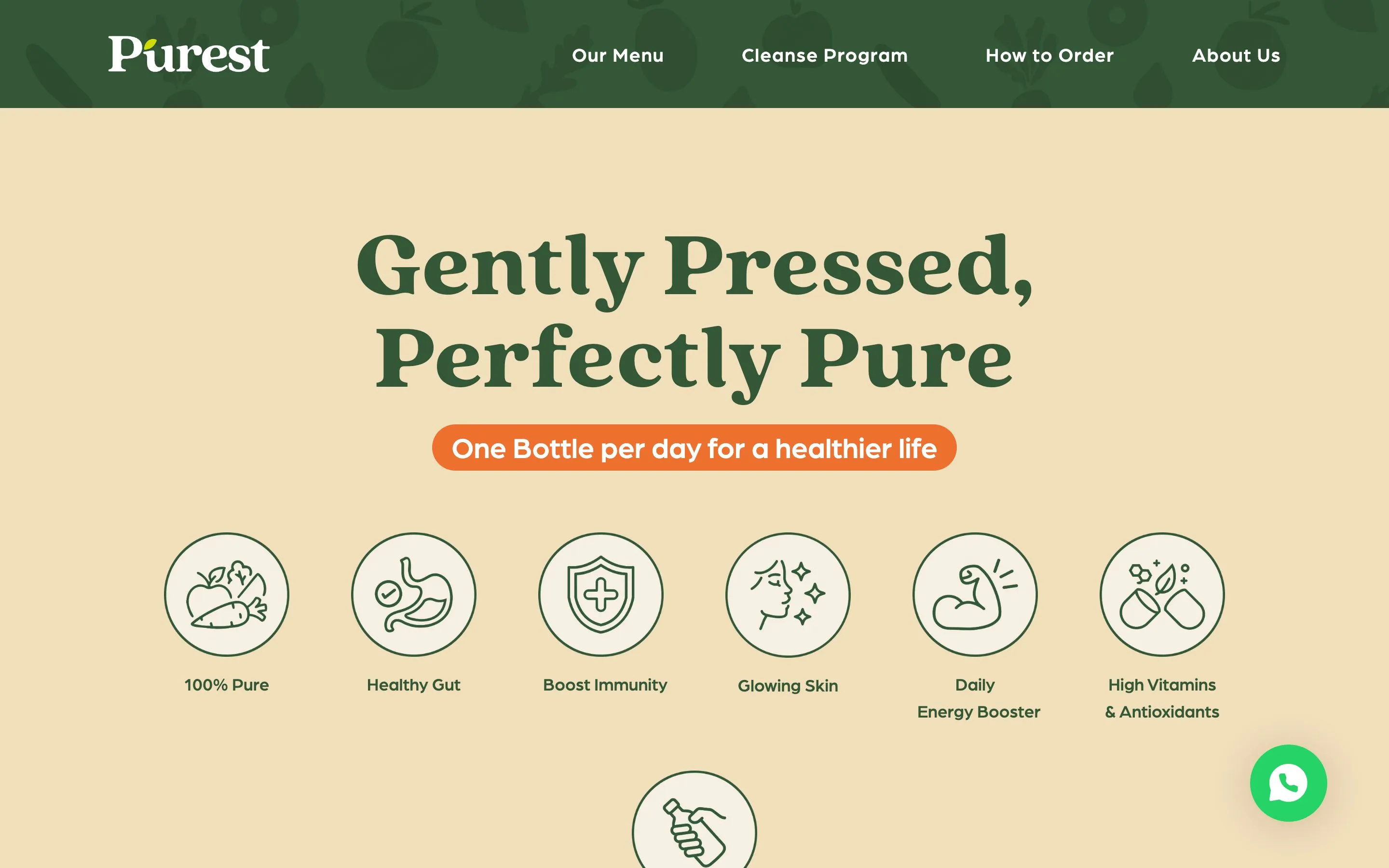 Purest Coldpress — Landing page & catalogue